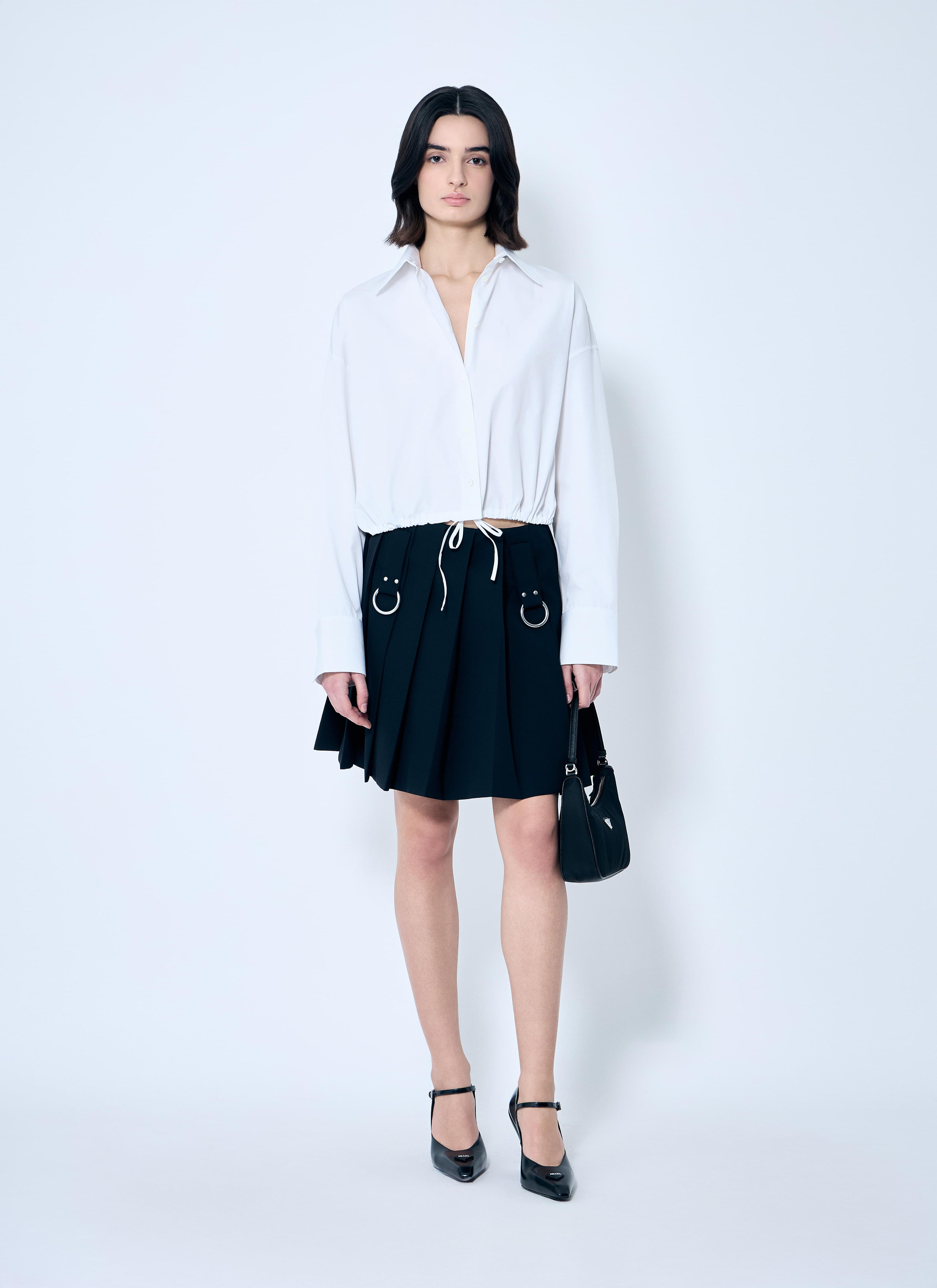 Prada Women Pleated Wool Skirt