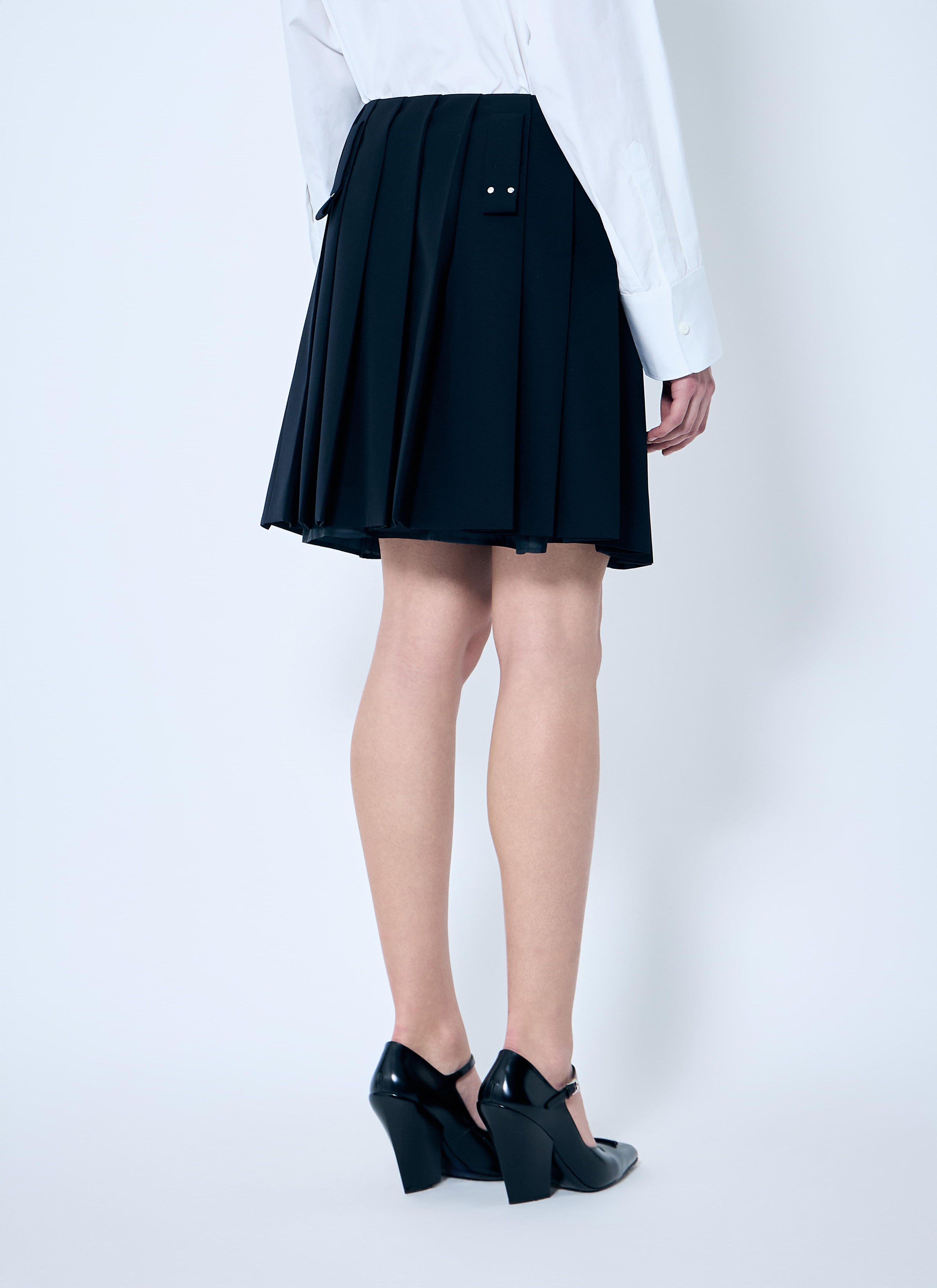 Prada Women Pleated Wool Skirt