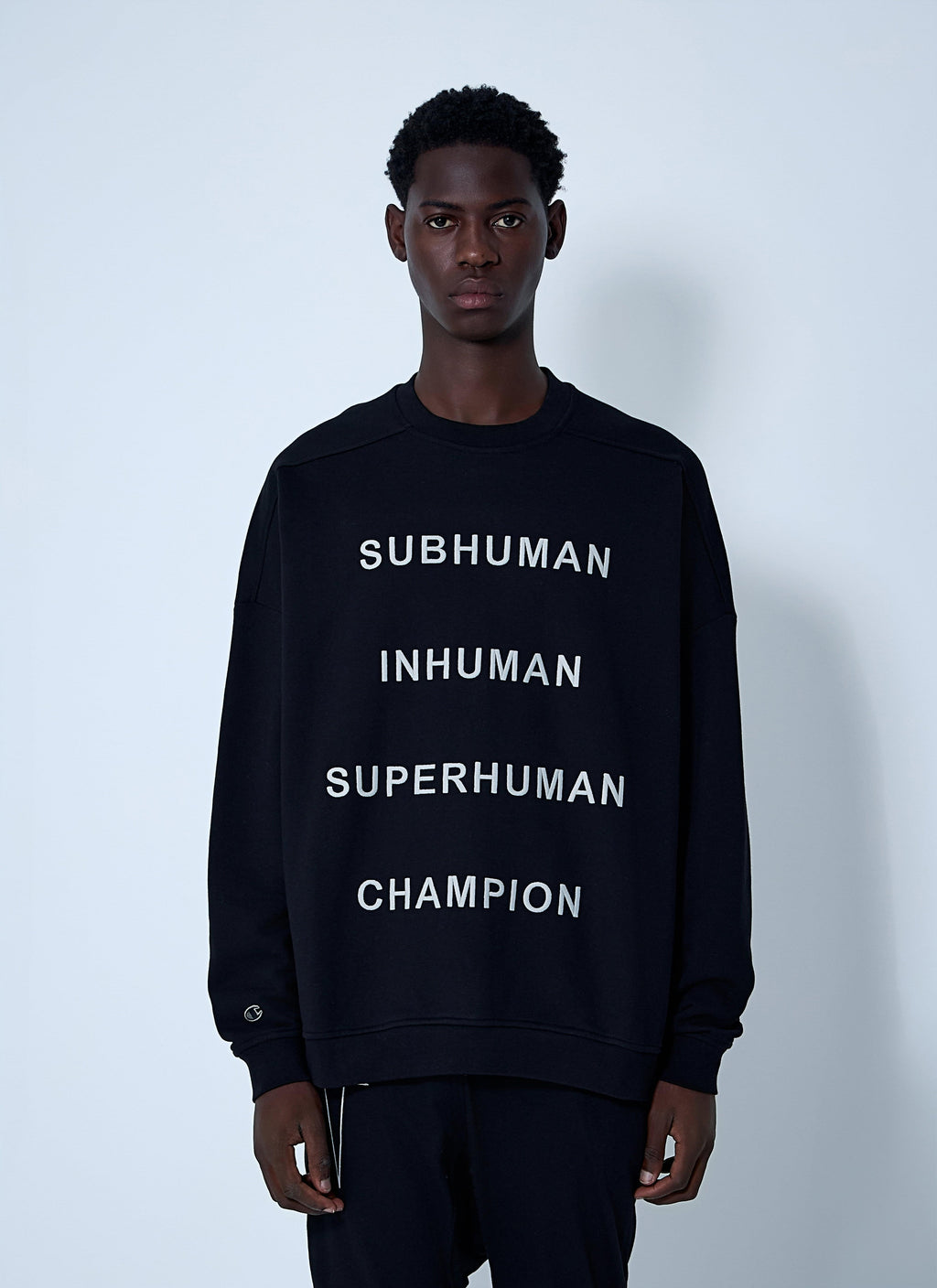 Rick Owens X Champion Men Text Print Sweatshirt