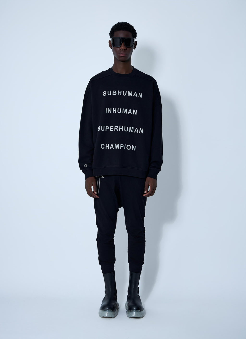 Rick Owens X Champion Men Text Print Sweatshirt