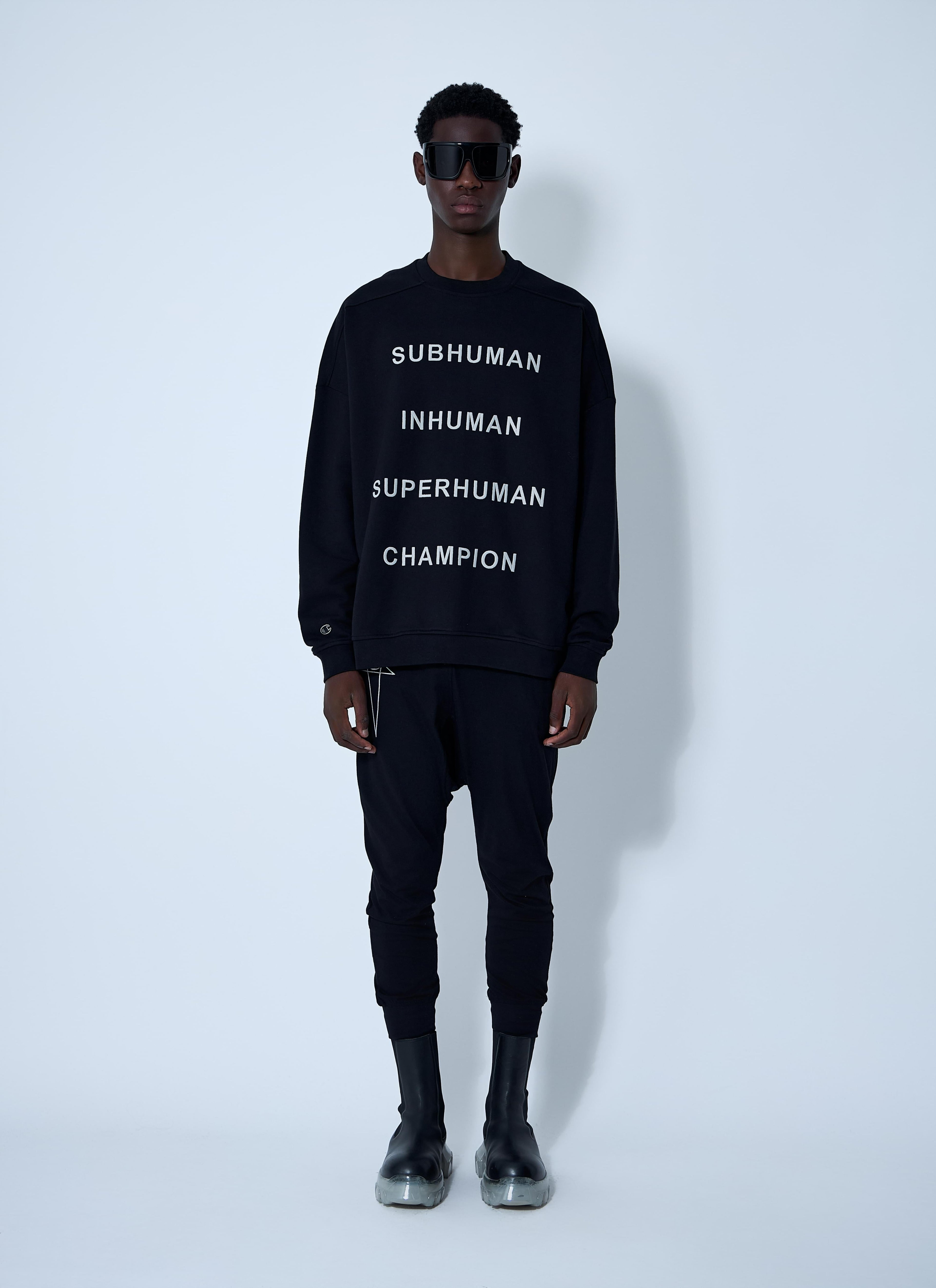 Rick Owens X Champion Men Text Print Sweatshirt