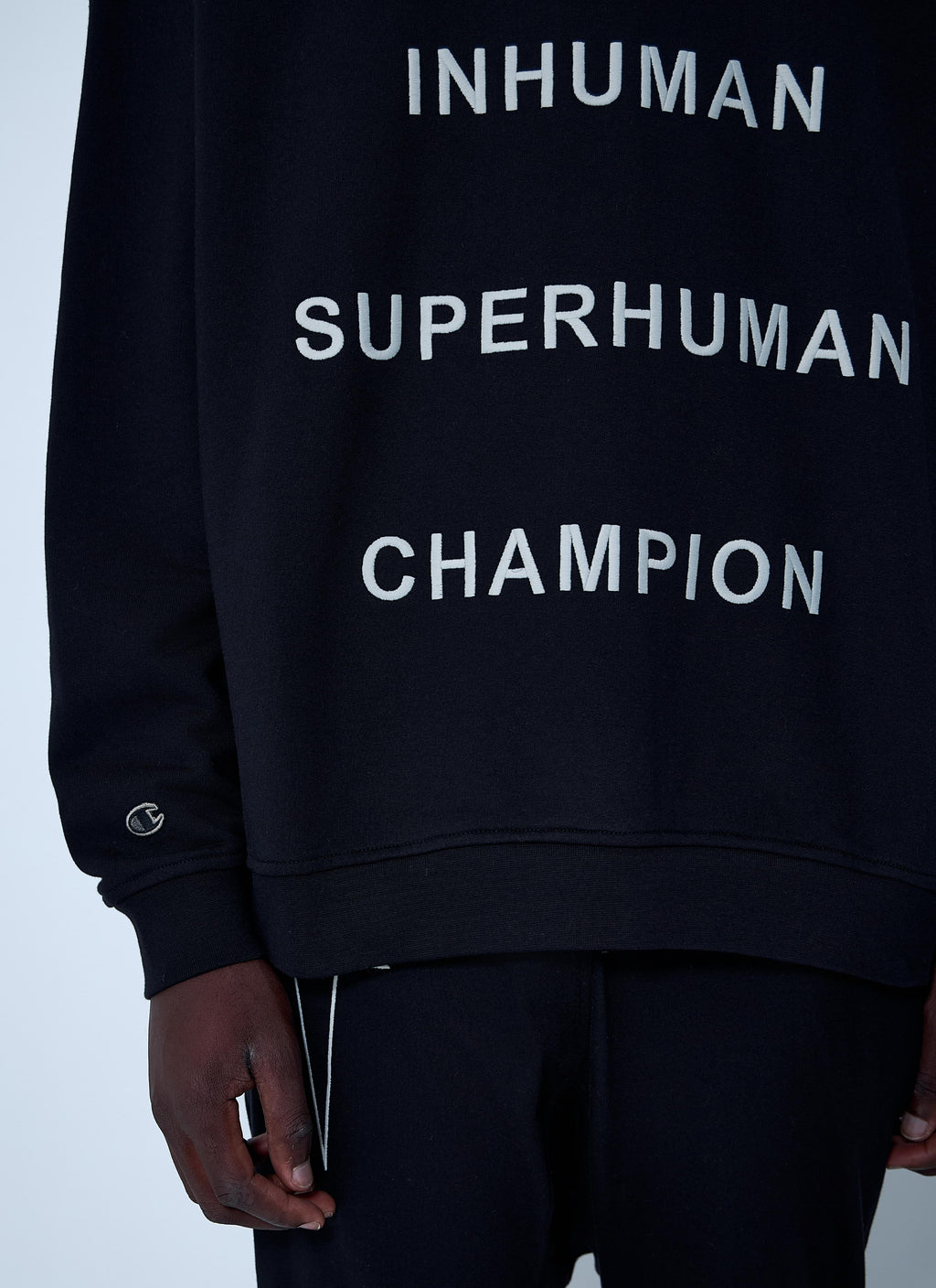 Rick Owens X Champion Men Text Print Sweatshirt