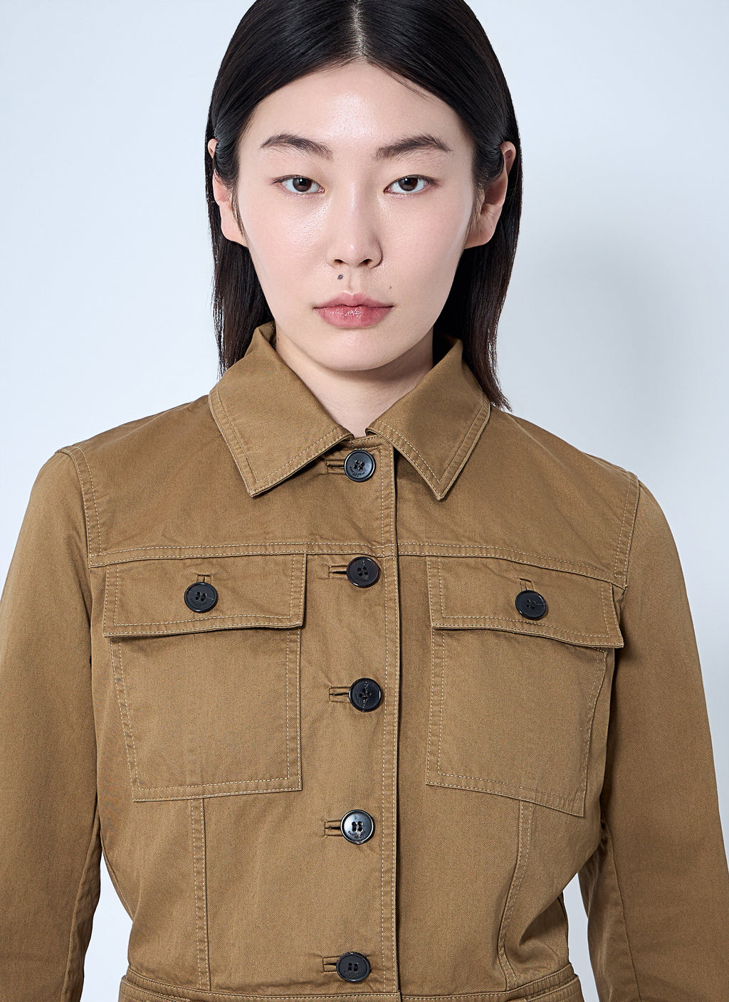 Saint Laurent Women Cotton Serge Crop Jacket