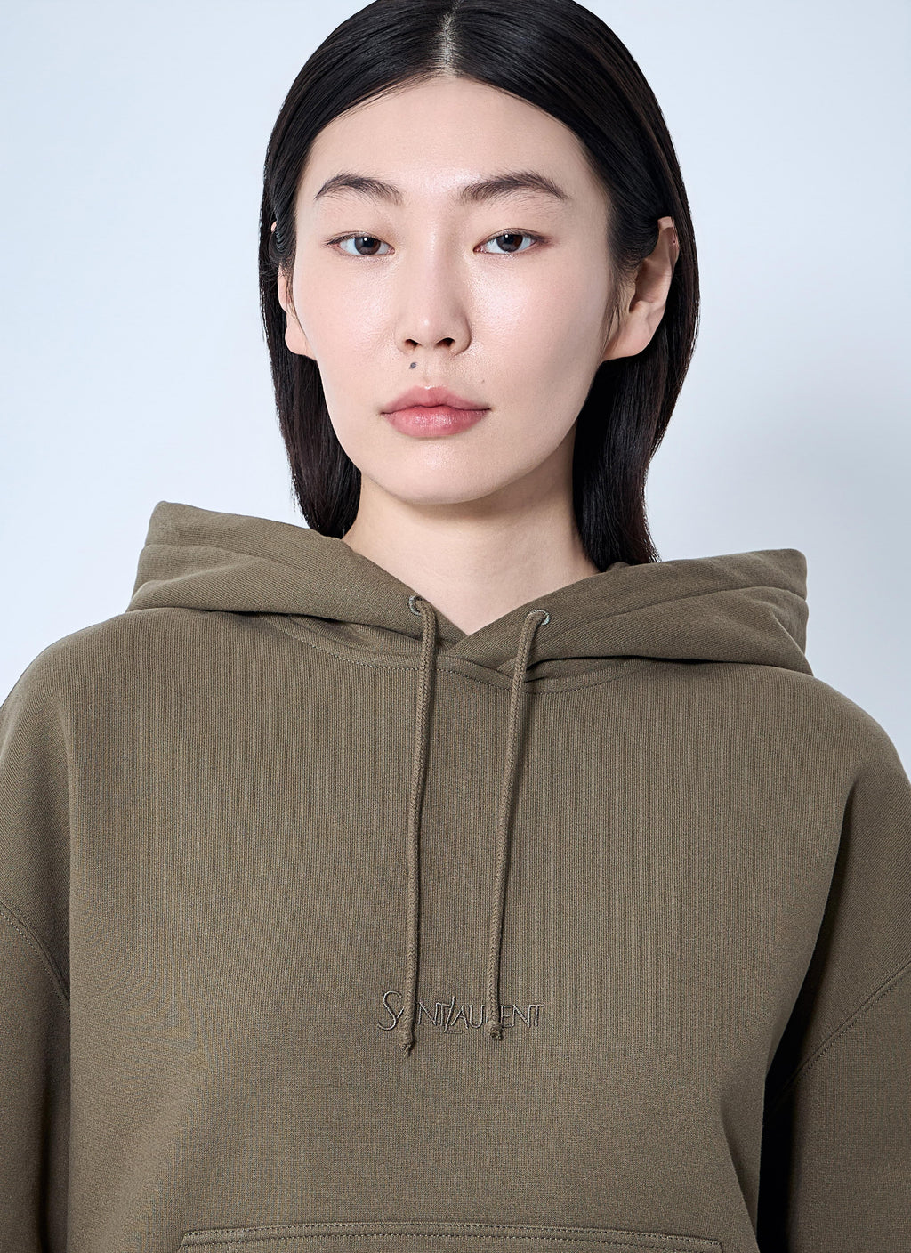 Saint Laurent Women Hooded Logo Motif Sweatshirt