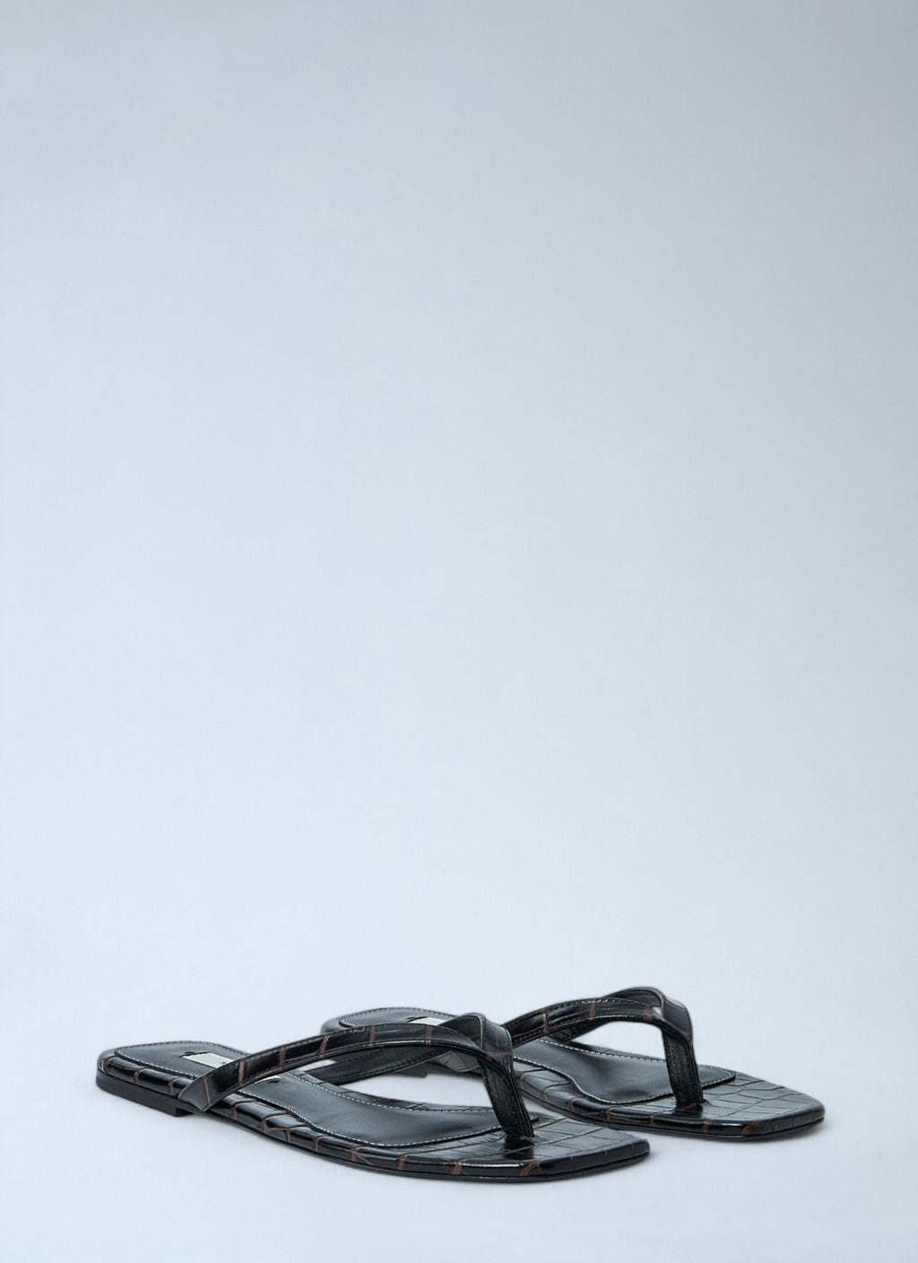 Toteme Women Croco-Embossed Flip Flops