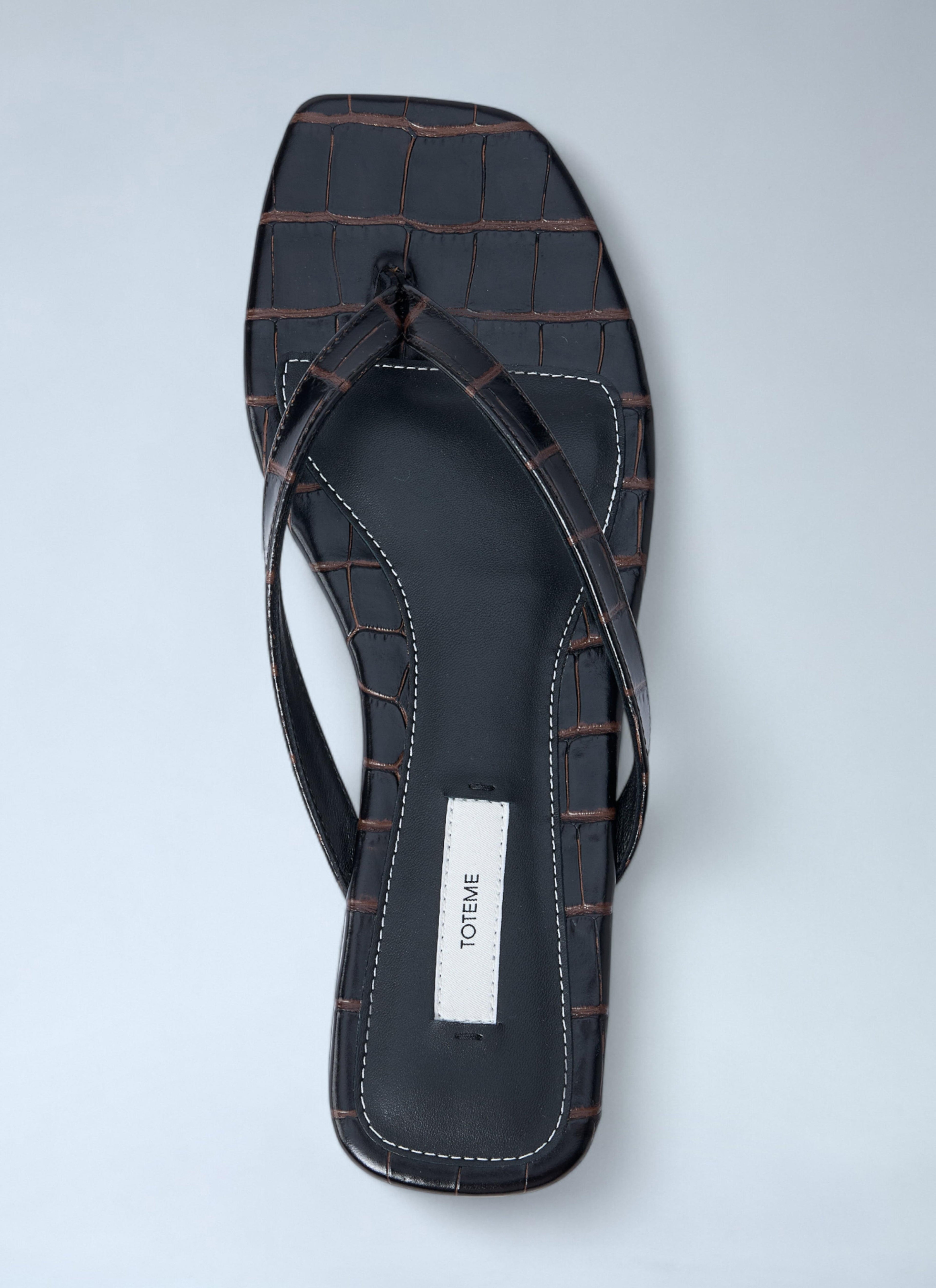 Toteme Women Croco-Embossed Flip Flops