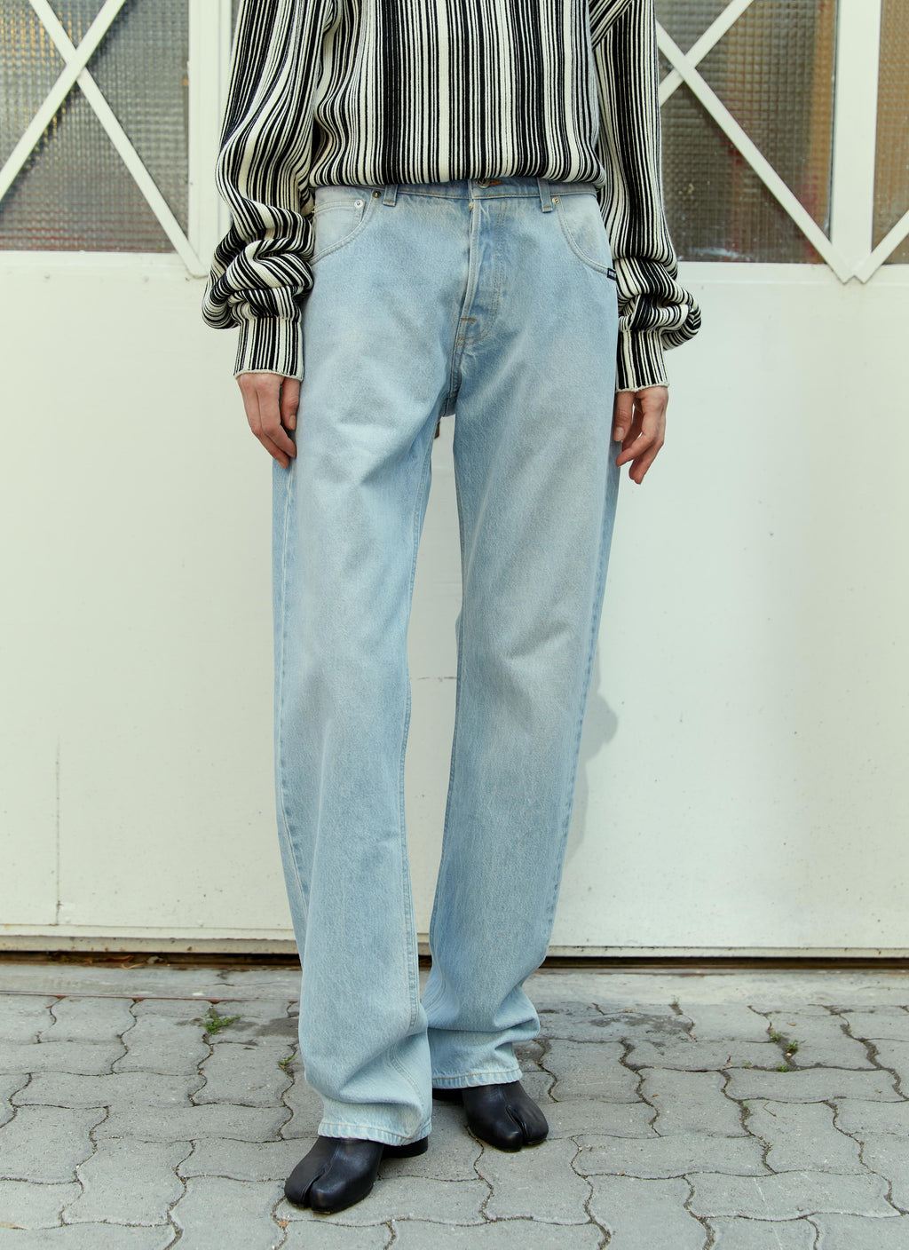 Vtmnts Men Double Waist Denim Jeans