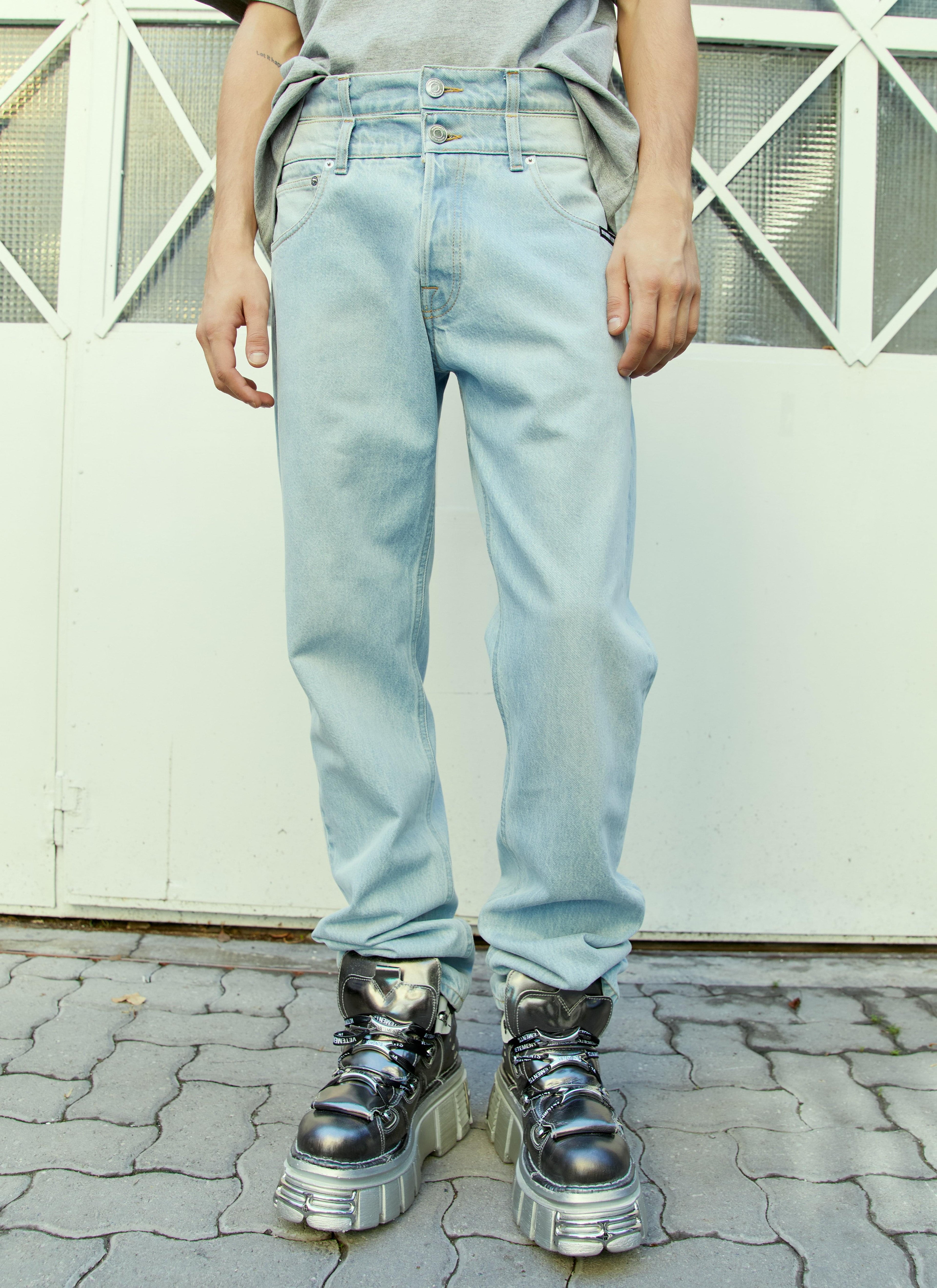 Vtmnts Women Double Waist Denim Jeans