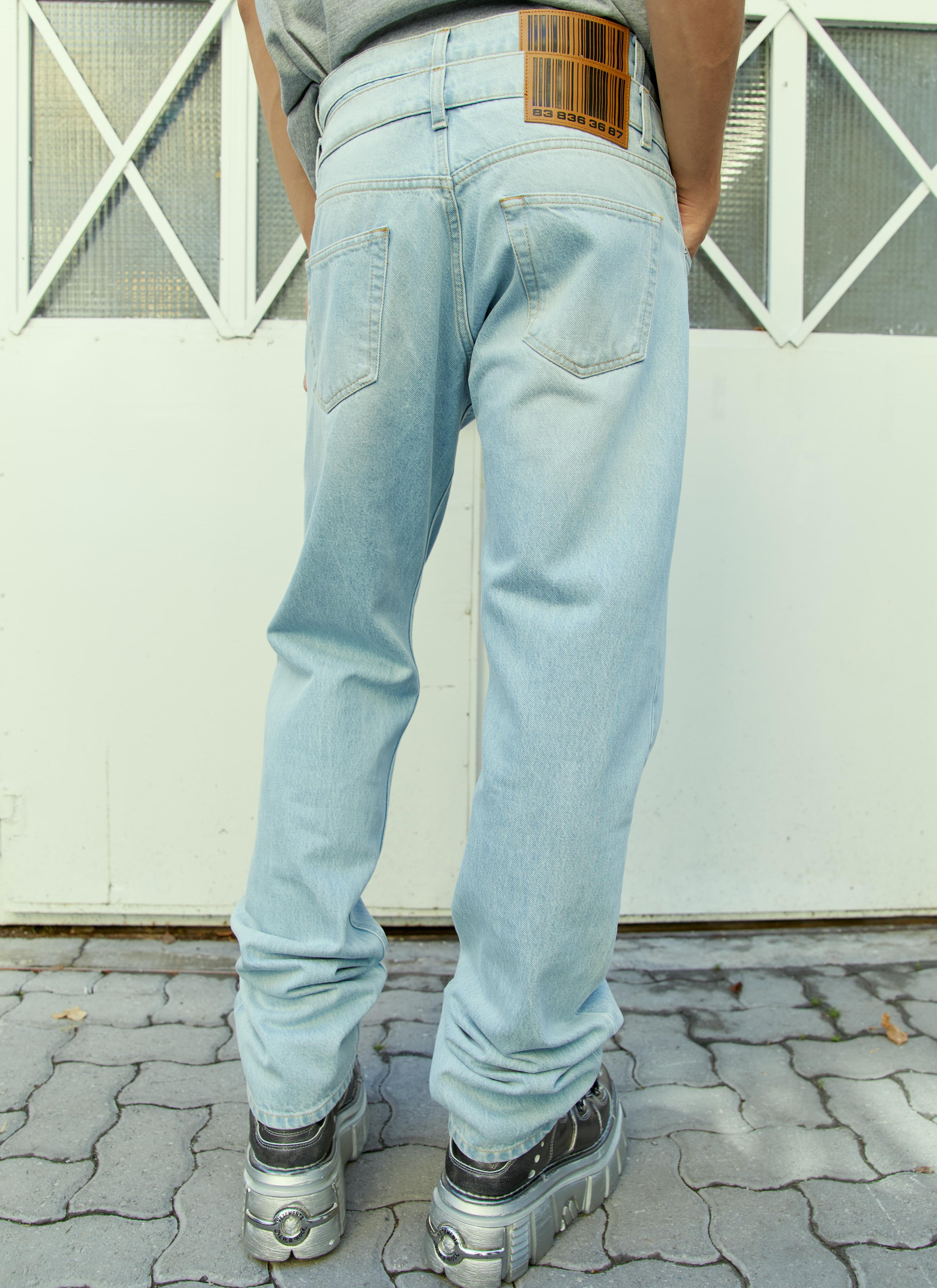 Vtmnts Men Double Waist Denim Jeans