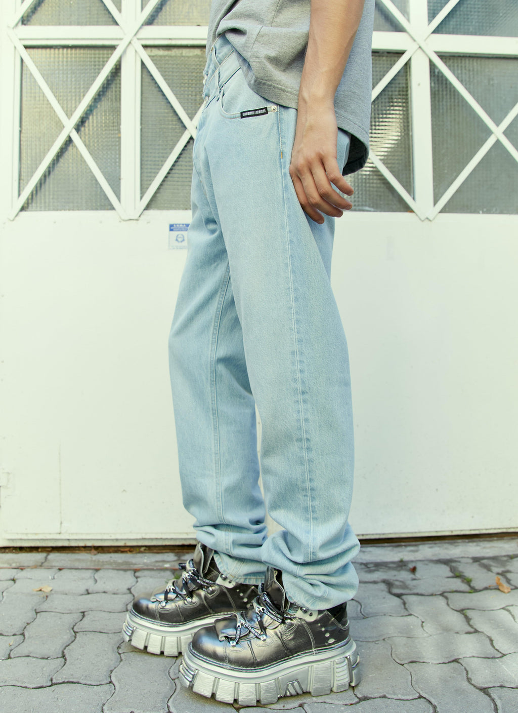 Vtmnts Women Double Waist Denim Jeans