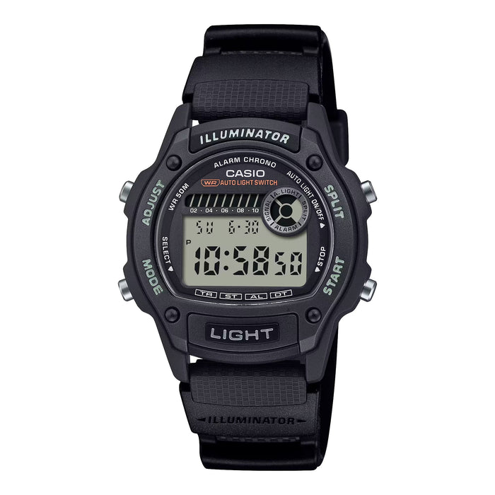 Casio Men’s Black Digital Watch with Gray Dial- W-220H-1AVCF