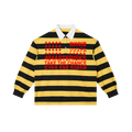 404ASTERISKS Collared Color Block Stripe Polo Shirt Streetwear