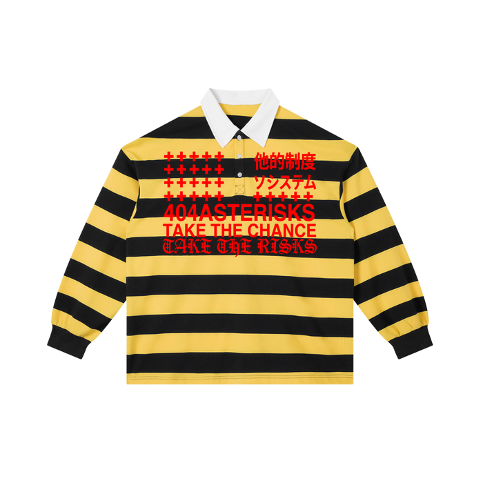 404ASTERISKS Stripe Polo Shirt